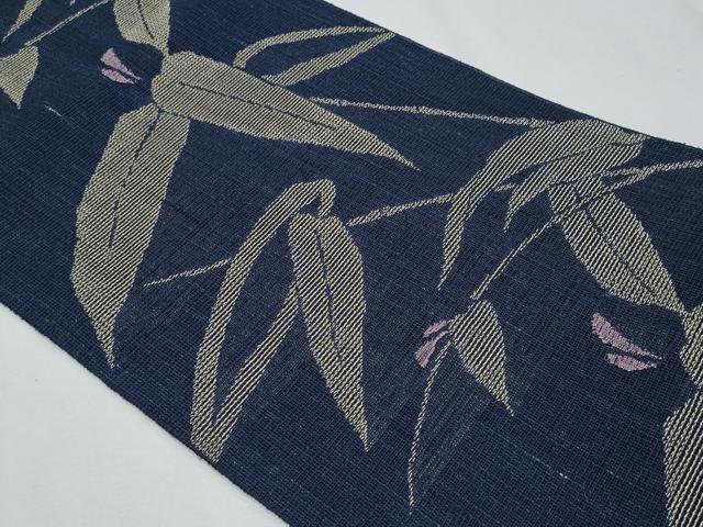 平和屋着物＊夏物　八寸名古屋帯　笹　正絹　逸品　CABH8035fb