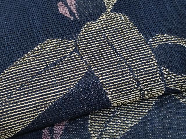 平和屋着物＊夏物　八寸名古屋帯　笹　正絹　逸品　CABH8035fb