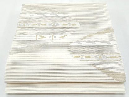 平和屋着物＊夏物　八寸名古屋帯　絽綴れ　横段文　金銀糸　正絹　逸品　CABH8039fb