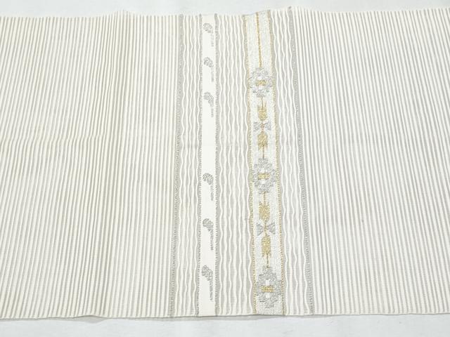 平和屋着物＊夏物　八寸名古屋帯　絽綴れ　横段文　金銀糸　正絹　逸品　CABH8039fb