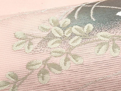 平和屋着物＊夏物　九寸名古屋帯　草花文　正絹　逸品　CABH8041fb
