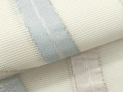 平和屋着物＊夏物　九寸名古屋帯　枝葉文　銀糸　正絹　逸品　CABH8045fb