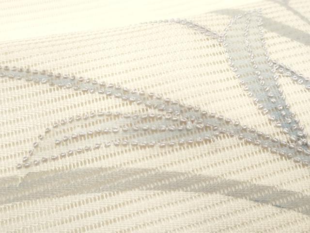 平和屋着物＊夏物　中国三大刺繍　相良刺繍　九寸開き名古屋帯　桔梗　銀糸　正絹　逸品　CABH8047fb