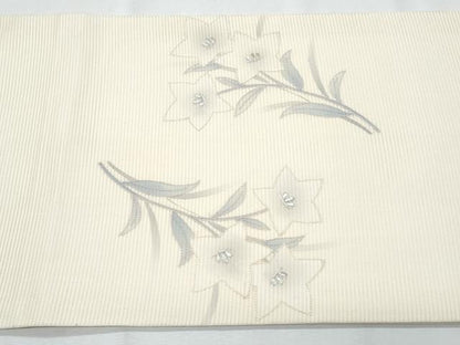 平和屋着物＊夏物　中国三大刺繍　相良刺繍　九寸開き名古屋帯　桔梗　銀糸　正絹　逸品　CABH8047fb