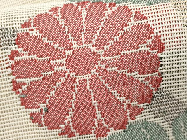 平和屋着物＊夏物　八寸名古屋帯　枝菊文　正絹　逸品　CABH8049fb