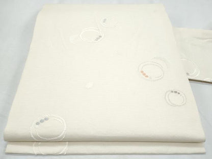 平和屋着物＊夏物　九寸名古屋帯　丸文　正絹　逸品　CABH8057fb