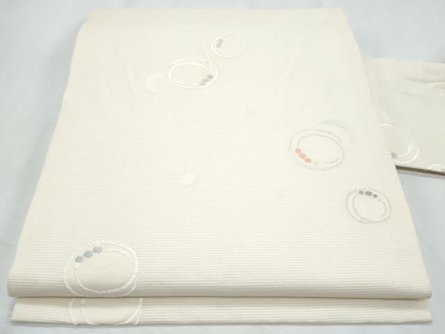 平和屋着物＊夏物　九寸名古屋帯　丸文　正絹　逸品　CABH8057fb