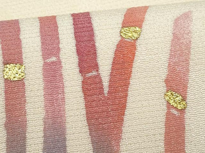 平和屋着物＊夏物　九寸開き名古屋帯　作家物　流水枝葉文　金銀彩　正絹　逸品　CABH8059fb