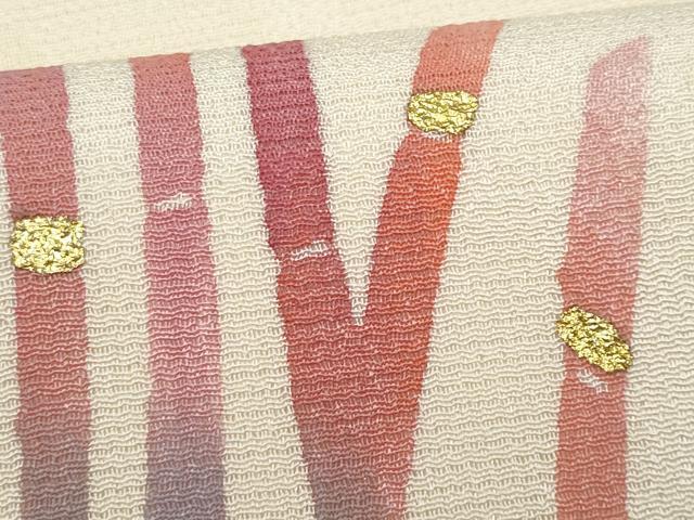 平和屋着物＊夏物　九寸開き名古屋帯　作家物　流水枝葉文　金銀彩　正絹　逸品　CABH8059fb