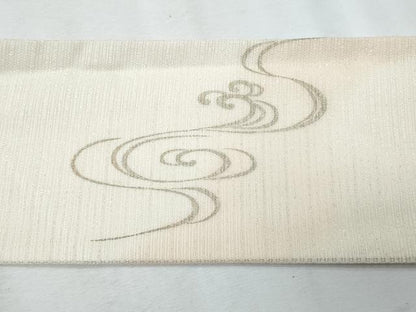 平和屋着物＊夏物　九寸名古屋帯　刺繍　流水桔梗文　金銀彩　正絹　逸品　CABH8063fb