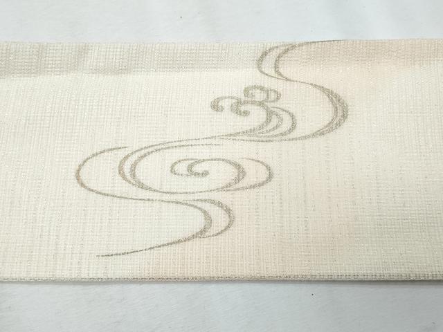 平和屋着物＊夏物　九寸名古屋帯　刺繍　流水桔梗文　金銀彩　正絹　逸品　CABH8063fb