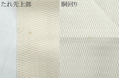 平和屋着物＊夏物　八寸名古屋帯　市松文様　金銀糸　正絹　逸品　CABH8067fb