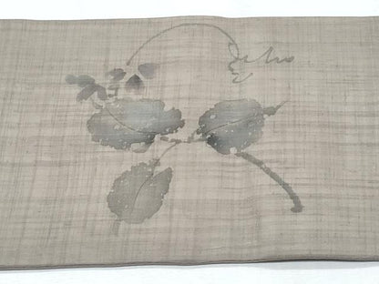 平和屋着物＊夏物　九寸名古屋帯　手描き　蔦の葉文　CABH8070fb