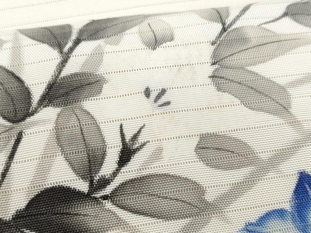 平和屋着物＊夏物　塩瀬　九寸名古屋帯　手描き　枝花文　正絹　逸品　CABH8071fb