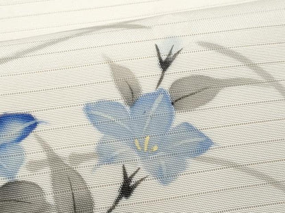 平和屋着物＊夏物　塩瀬　九寸名古屋帯　手描き　枝花文　正絹　逸品　CABH8071fb