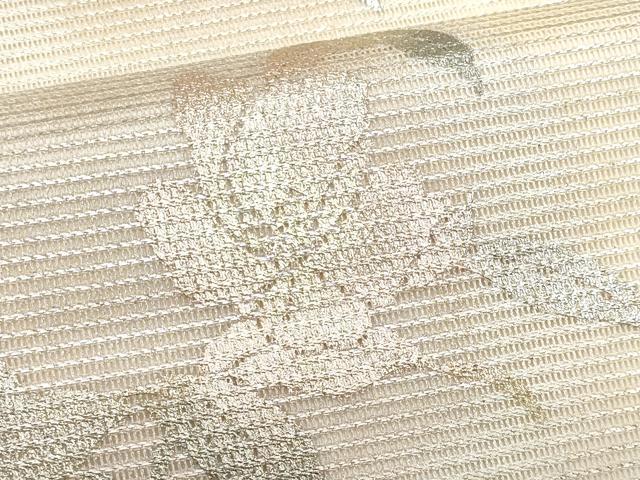 平和屋着物＊夏物　九寸名古屋帯　刺繍　枝花文　金銀彩　正絹　逸品　CABH8072fb