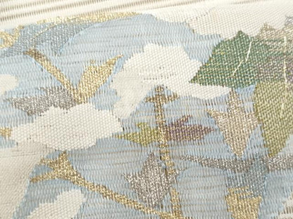 平和屋着物＊夏物　八寸名古屋帯　絽綴れ　草花文　金銀糸　正絹　逸品　CABH8074fb