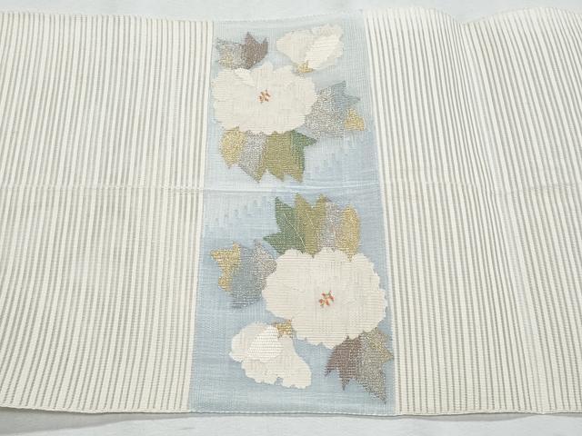 平和屋着物＊夏物　八寸名古屋帯　絽綴れ　草花文　金銀糸　正絹　逸品　CABH8074fb