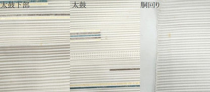 平和屋着物＊夏物　八寸名古屋帯　絽綴れ　横段文　金糸　正絹　逸品　CABH8077fb