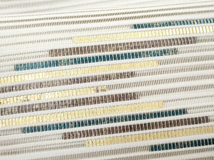 平和屋着物＊夏物　八寸名古屋帯　絽綴れ　横段文　金糸　正絹　逸品　CABH8077fb