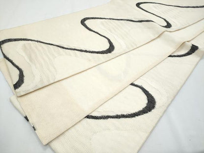 平和屋着物＊夏物　六通柄袋帯　流水文　銀糸　鈴乃屋扱い　正絹　逸品　CABH8078fb