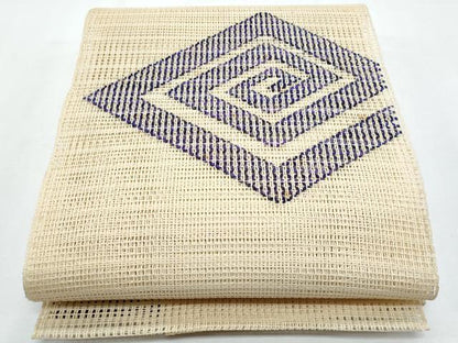 平和屋着物＊夏物　八寸名古屋帯　菱文　正絹　逸品　CABH8079fb