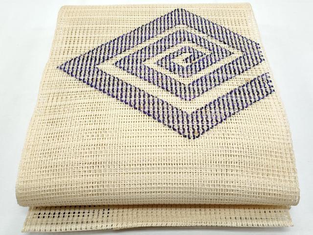 平和屋着物＊夏物　八寸名古屋帯　菱文　正絹　逸品　CABH8079fb