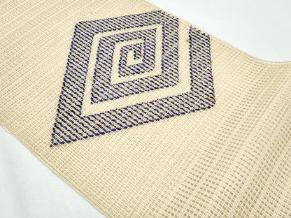 平和屋着物＊夏物　八寸名古屋帯　菱文　正絹　逸品　CABH8079fb