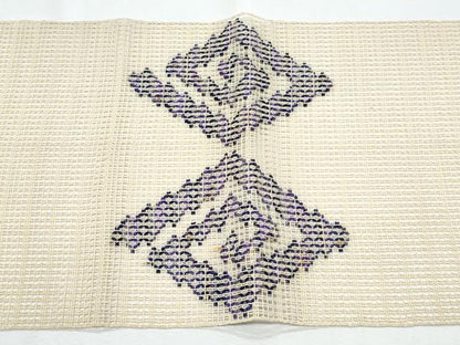 平和屋着物＊夏物　八寸名古屋帯　菱文　正絹　逸品　CABH8079fb