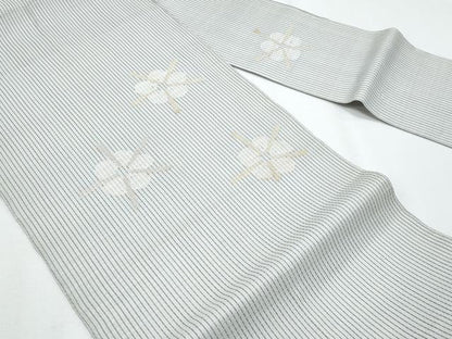 平和屋着物＊夏物　八寸名古屋帯　舞花文　正絹　逸品　CABH8081fb