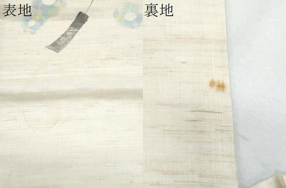 平和屋着物＊夏物　九寸名古屋帯　手描き　風鈴　蛍　麻　逸品　CABH8084fb