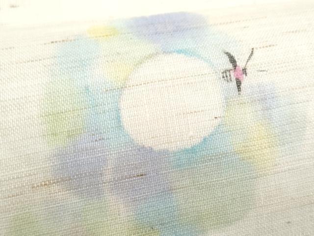 平和屋着物＊夏物　九寸名古屋帯　手描き　風鈴　蛍　麻　逸品　CABH8084fb