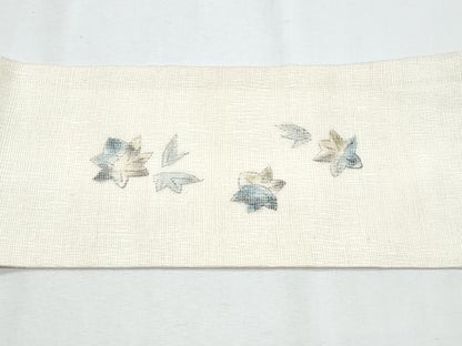 平和屋着物＊夏物　九寸名古屋帯　手描き　櫛織　辻が花　正絹　逸品　CABH8085fb