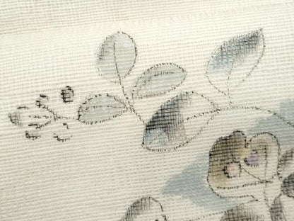平和屋着物＊夏物　九寸名古屋帯　手描き　櫛織　辻が花　正絹　逸品　CABH8085fb