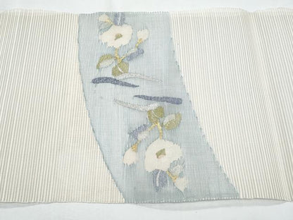 平和屋着物＊夏物　八寸名古屋帯　絽綴れ　枝花文　金銀糸　正絹　逸品　CABH8087fb