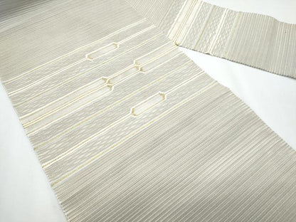 平和屋着物＊夏物　八寸名古屋帯　絽綴れ　横段文　金糸　正絹　逸品　CABH8088fb