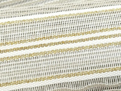 平和屋着物＊夏物　八寸名古屋帯　絽綴れ　横段文　金糸　正絹　逸品　CABH8088fb