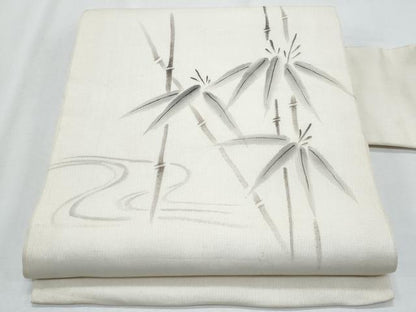 平和屋着物＊夏物　九寸名古屋帯　手描き　流水笹竹文　正絹　逸品　CABH8089fb