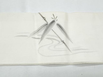 平和屋着物＊夏物　九寸名古屋帯　手描き　流水笹竹文　正絹　逸品　CABH8089fb