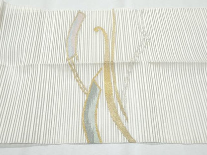 平和屋着物＊夏物　八寸名古屋帯　抽象文　金銀糸　正絹　逸品　CABH8092fb