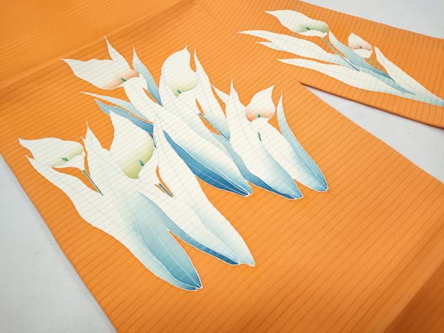 平和屋着物＊夏物　塩瀬　九寸名古屋帯　草花文　銀彩　正絹　逸品　CABH8094fb