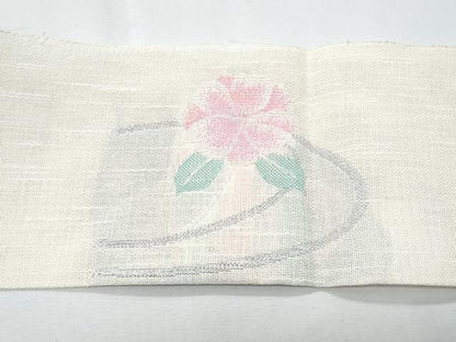 平和屋着物＊夏物　八寸名古屋帯　草花文　CABH8095fb
