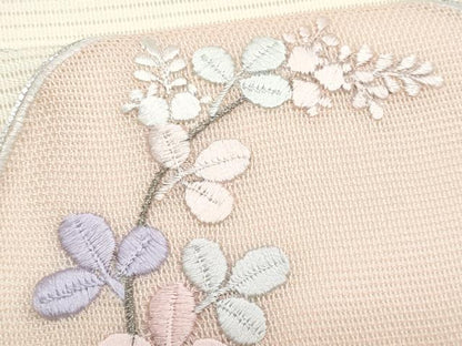 平和屋着物＊夏物　九寸名古屋帯　駒刺繍　花丸文　銀糸　正絹　逸品　CABH8096fb