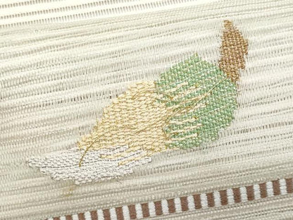平和屋着物＊夏物　八寸名古屋帯　絽綴れ　吹き寄せ文　金糸　正絹　逸品　CABH8097fb