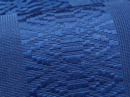 平和屋着物＊夏物　本場筑前博多織　八寸名古屋帯　紗献上　青色　正絹　逸品　CABH8099fb