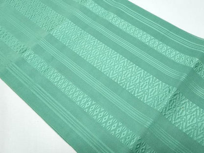 平和屋着物＊夏物　本場筑前博多織　八寸名古屋帯　紗献上　薄緑色正絹　逸品　CABH8100fb