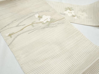 平和屋着物＊夏物　八寸名古屋帯　絽綴れ　枝花文　金銀糸　正絹　逸品　CABH8103fb