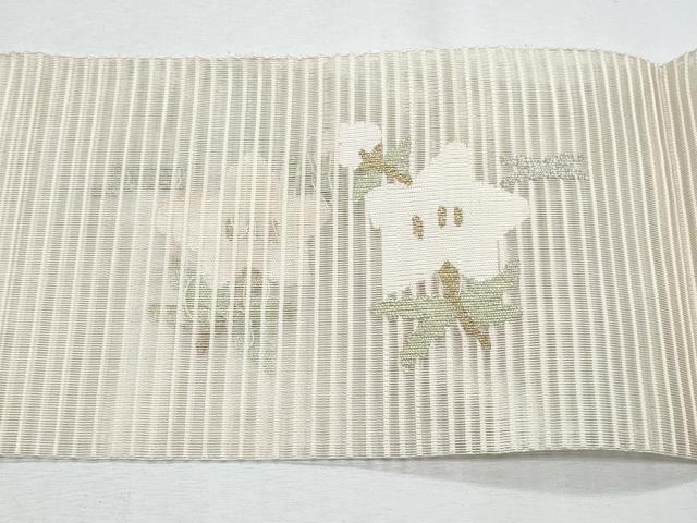 平和屋着物＊夏物　八寸名古屋帯　絽綴れ　枝花文　金銀糸　正絹　逸品　CABH8103fb