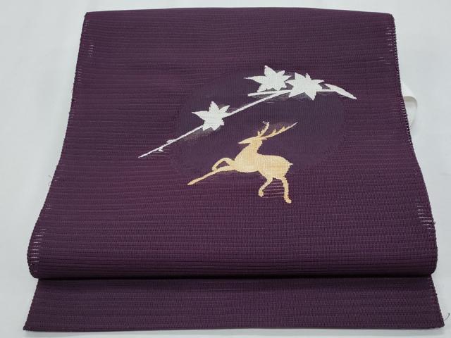 平和屋着物＊夏物　つけ帯　絽綴れ　鹿　金銀糸　正絹　逸品　CABH8106fb