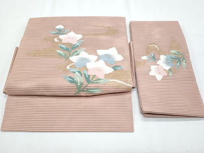 平和屋着物＊夏物　つけ帯　絽綴れ　桔梗　金糸　正絹　逸品　CABH8107fb